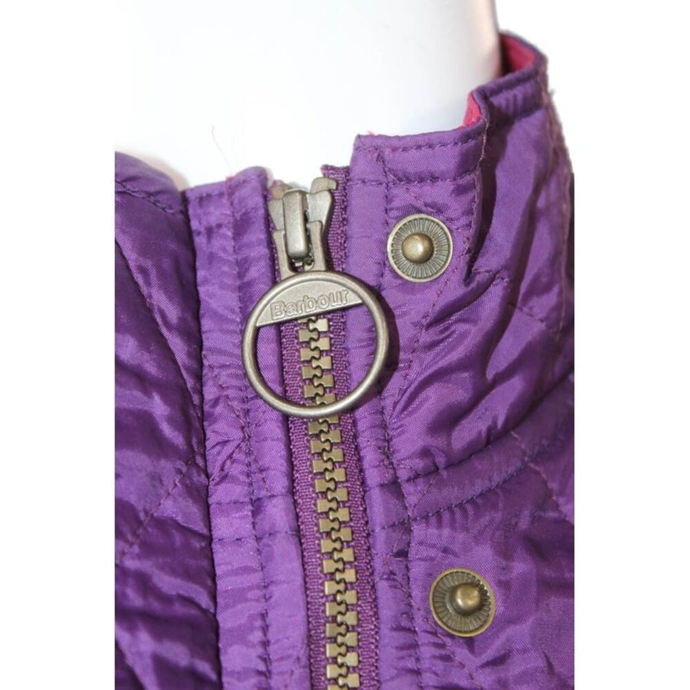 Barbour Women Purple Quilted Sleeveless Vest Argyle Polyamide Zip Size 8 - Picture 4 of 6